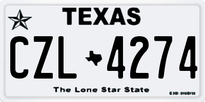 TX license plate CZL4274