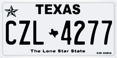TX license plate CZL4277