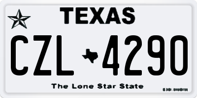 TX license plate CZL4290