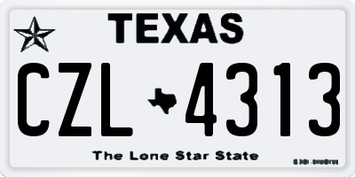 TX license plate CZL4313