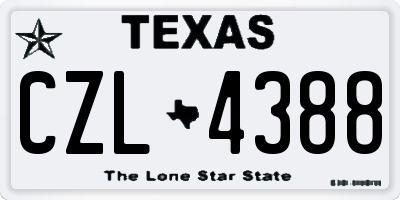 TX license plate CZL4388