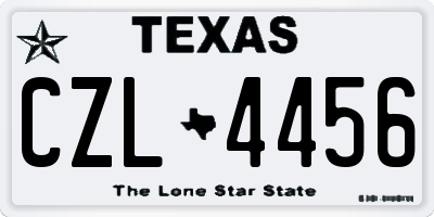 TX license plate CZL4456