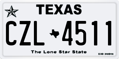 TX license plate CZL4511