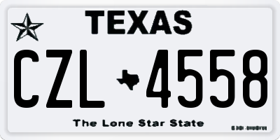 TX license plate CZL4558