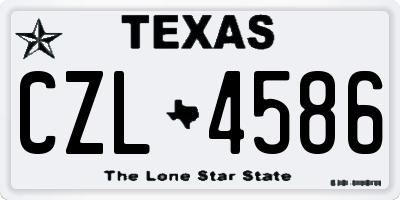 TX license plate CZL4586