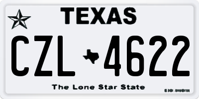 TX license plate CZL4622