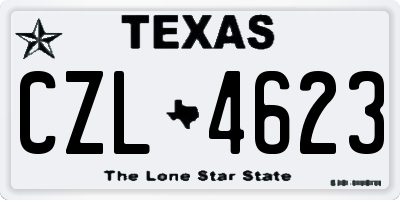 TX license plate CZL4623