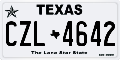 TX license plate CZL4642