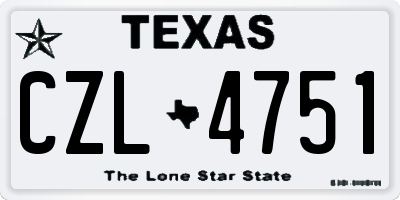 TX license plate CZL4751
