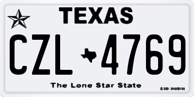 TX license plate CZL4769