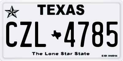 TX license plate CZL4785