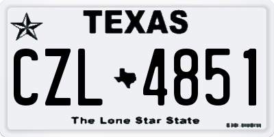TX license plate CZL4851