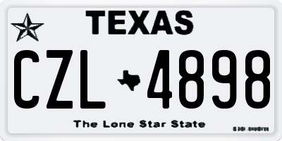 TX license plate CZL4898