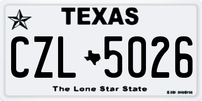 TX license plate CZL5026