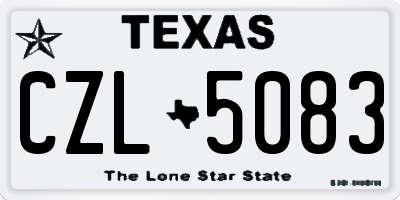 TX license plate CZL5083