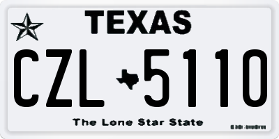 TX license plate CZL5110