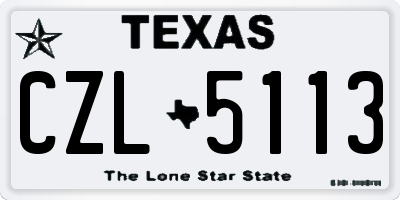 TX license plate CZL5113
