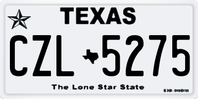 TX license plate CZL5275