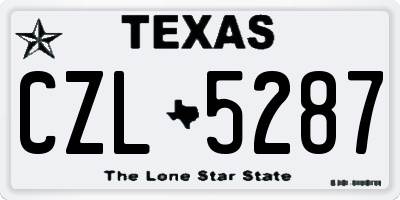 TX license plate CZL5287