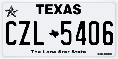 TX license plate CZL5406