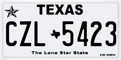 TX license plate CZL5423