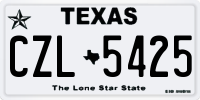 TX license plate CZL5425
