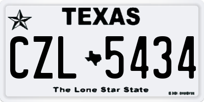 TX license plate CZL5434