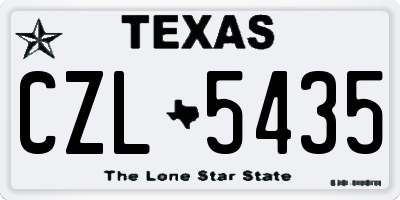TX license plate CZL5435