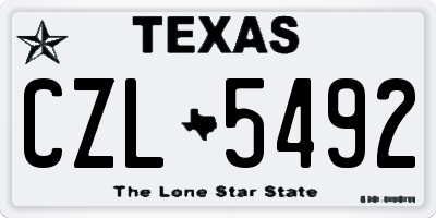 TX license plate CZL5492