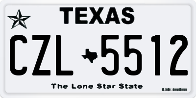 TX license plate CZL5512