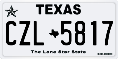 TX license plate CZL5817