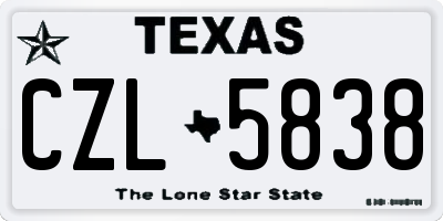 TX license plate CZL5838