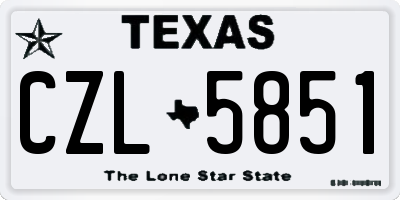 TX license plate CZL5851