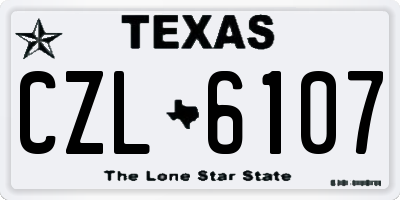TX license plate CZL6107