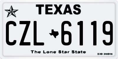 TX license plate CZL6119