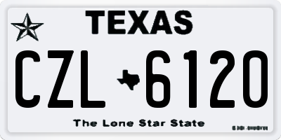 TX license plate CZL6120