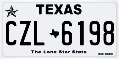 TX license plate CZL6198
