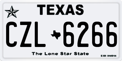 TX license plate CZL6266