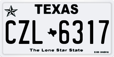 TX license plate CZL6317