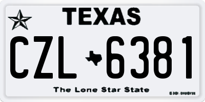 TX license plate CZL6381