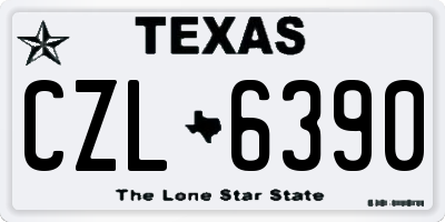 TX license plate CZL6390