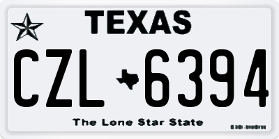 TX license plate CZL6394