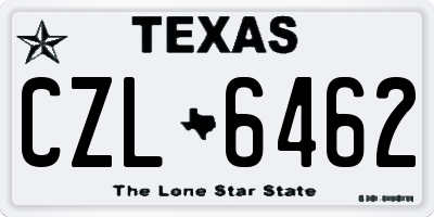 TX license plate CZL6462