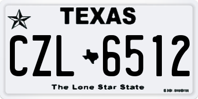 TX license plate CZL6512