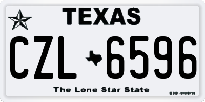TX license plate CZL6596