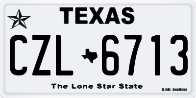 TX license plate CZL6713