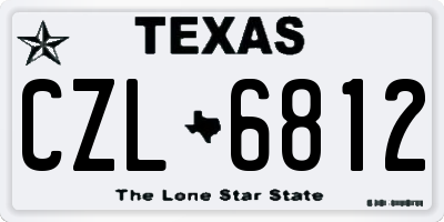 TX license plate CZL6812