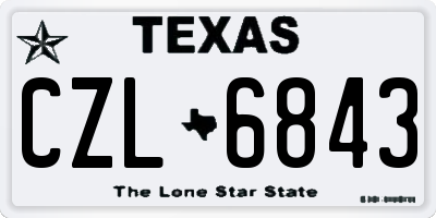 TX license plate CZL6843