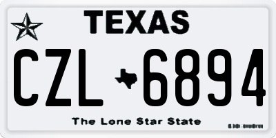 TX license plate CZL6894