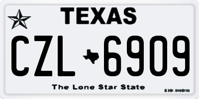 TX license plate CZL6909